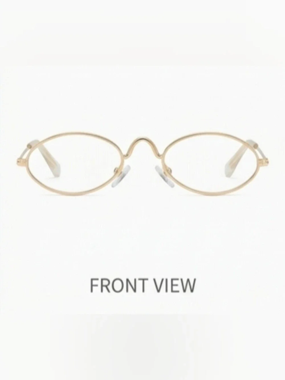 Classic Oval Metal Frame Glasses - Gold